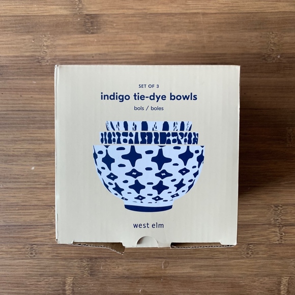 WEST ELM - Indigo Tye-Dye Nesting Bowls - Picture 6 of 6